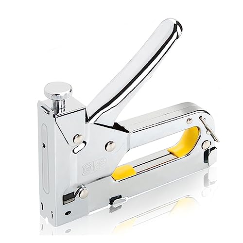 Nagelpistole, Multitool Nagel Tacker Pistole Möbel Hefter for Holz Tür Polster Rahmen Niet Pistole Kit Nagler Niet Werkzeug Schreibwaren für Werkstatt und Haus(Silver) von BASSFLY