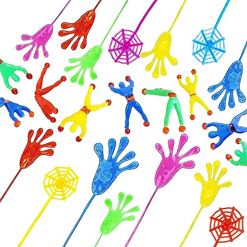 BASTOUR Klebrige Hände Spielzeug, Bunte Klatschhand für Kinder, Fenster Crawler Männer, Fensterkletterer Ninja, Mehrfarbig Klebrige Wand Kletterer, Farbe klebrige Hände, Spielzeug dehnbar Handflächen von BASTOUR