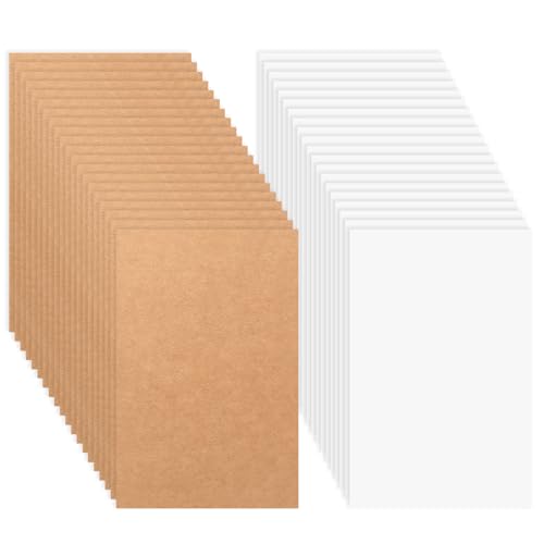 102 Stück Kraftpapier A6, Karten zum Selbstgestalten, 350g/m² Kraftkarton zum Drucken, Karteikarten A6 Blanko Postkarten Blanko für DIY Basteln Bastelprojekte(Braun/weiß, 105 x 148 mm) von BATENGKEJI