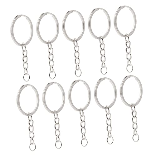 10Stücke Metall Schlüsselringe mit Kette Geteilte Spaltringe für DIY und Schlüsselbund Zubehör Glänzend und Leicht für Accessoires 10Stücke Metall Schlüsselringe mit Kette Geteilte Spaltringe für DIY und Schlüsselbund Zubehör Glänzend und Leicht für Accessoires von BATHVEVE