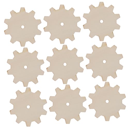 20 Stück Unvollendete Holz Ausschnitte Zahnradform Diy Bastelzubehör für Holzscheiben für Dekoration und Lernspielzeug von BATHVEVE