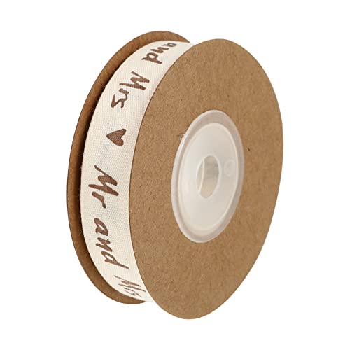 BATHVEVE 1 Rolle Baumwollband mit Mr Mrs Druck Dekoratives Band für Blumenverpackung und Schleifenherstellung für Diy Projekte und Festliche Anlässe von BATHVEVE