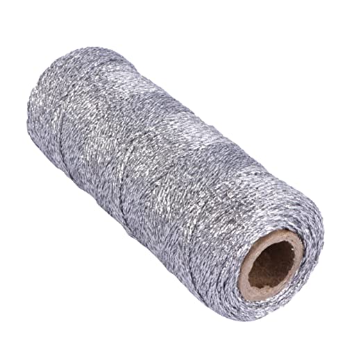 BATHVEVE 1 Rolle Dekoratives Seil Geflochtenes Seil Geflochtene Makramee-schnur Aus Baumwolle Baumwollschnur Herstellung Schnüre Seil Für Handwerk Dekorativer Baumwollfaden Silver Stoff von BATHVEVE