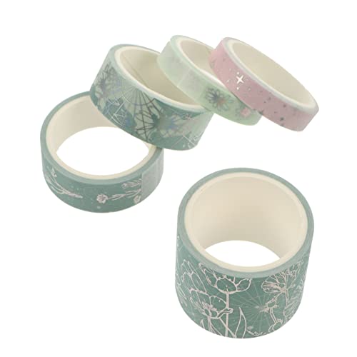BATHVEVE 1 Rolle Handbuch Und Papierband Washi DIY Bastelband Planerband DIY Basteln Washi Tape Bedruckte Klebebänder Dekoratives Washi Tape Scrapbook Tapes DIY Tape Japanpapier Grün von BATHVEVE