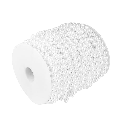 BATHVEVE 1 Rolle Imitation Perlen Strang für DIY Schmuck und Hochzeitsdekoration Weißer Perlenvorhang für Bastelprojekte Tischdekoration und Mehr von BATHVEVE