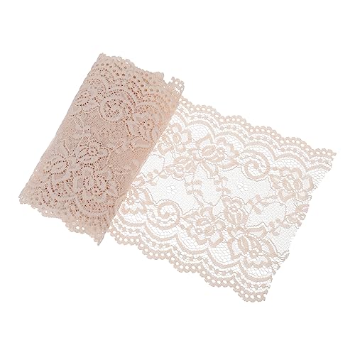 BATHVEVE 1 Rolle Weiche Stretch -spitzenspitze Spitzenstoff Spitzenband Für Handwerk Spitzendekoration Stickerei Spitzenbesatz Blumenspitze Breites Band Blumen- Beige Nylon von BATHVEVE