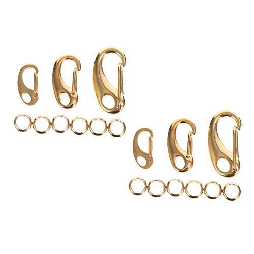 BATHVEVE 1 Satz Karabinerhaken Set Teiliges Premium Zubehör für DIY Armbänder und Schlüsselanhänger Rostfrei Langlebig für Bastelprojekte Gold mit Hummerverschluss und Schlüsselringen von BATHVEVE