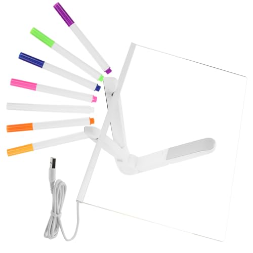 BATHVEVE 1 Satz LED Zeichentafel für Ständer Tragbares Leuchtendes Diy Nachrichtenbrett mit Bunten Stiften für Zuhause und Schule von BATHVEVE