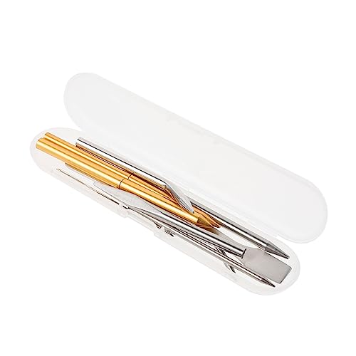 BATHVEVE 1 Satz Paracord Braider Stricknadeln Näh-Reparaturset für Reisen Herstellung Bausatz Strickset werkzeug DIY-Webnadel Nähnadel für Armbänder Spitzenwebnadel Rostfreier Stahl Golden von BATHVEVE