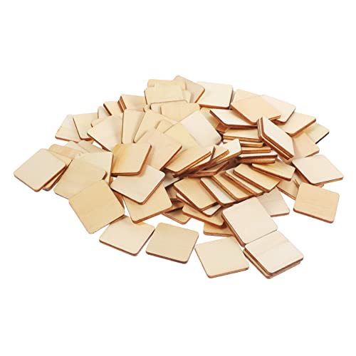 BATHVEVE 1 Satz Unlackierte Quadratische Holzblöcke Für Diy Projekte Natürliche Holzscheiben Unvollendete Holzstücke Für Bastelarbeiten Dekoration Und Kreative Handarbeit 100 Stück von BATHVEVE