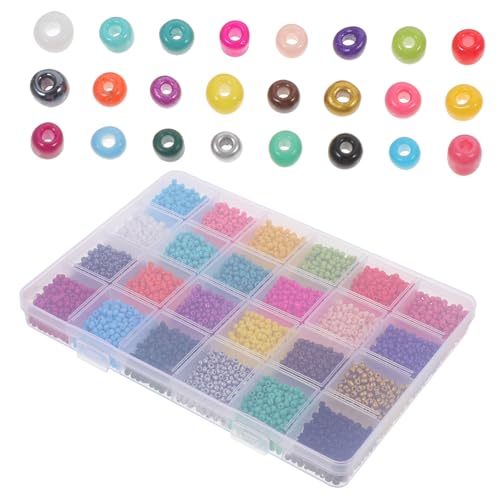 BATHVEVE 1 Schachtel Multi Funktionale Glasperlen Farben DIY Armband und Halskette Zubehör Dekorative Schmuckperlen für Bastelprojekte für Armbänder und Ohrringe BATHVEVE 1 Schachtel Multi Funktionale Glasperlen Farben DIY Armband und Halskette Zubehör Dekorative Schmuckperlen für Bastelprojekte für Armbänder und Ohrringe von BATHVEVE