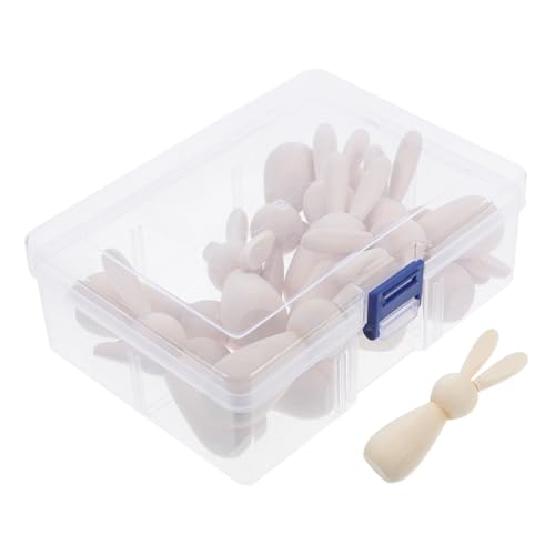 BATHVEVE 1 Set Holz Graffiti Kaninchen Holztierpuppe Unbehandeltes Holzhandwerk Ornament Kaninchenschmuck Tierholzhandwerk Basteldekoration Holzanhänger Beige Kunststoff von BATHVEVE