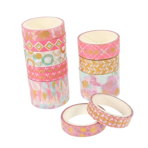BATHVEVE 10 Rollen Washi-Tape Farben hübsche Bänder Journaling Scrapbook-Materialien Sammelalbum Scrapbook-Klebeband Washi Scrapbook-Bänder Washi-Klebeband Washi Artist Tape Flüsterpapier von BATHVEVE