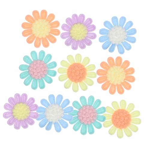 BATHVEVE 10 Stück Blumenapplikationen Bunte Stickerei Patches für DIY Nähprojekte Kleidung Taschen und Dekoration Langlebige Stoffblumen für Kreative Bastelarbeiten von BATHVEVE