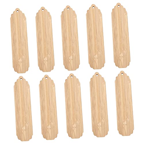 BATHVEVE 10 Stück Diy-lesezeichenmaterialien Stichworte Registerkarten Machen Leere Lesezeichen-ornamente Kreativ Leere Lesezeichen Zum Dekorieren Etiketten Basteln Hausgemacht Groß Holz von BATHVEVE