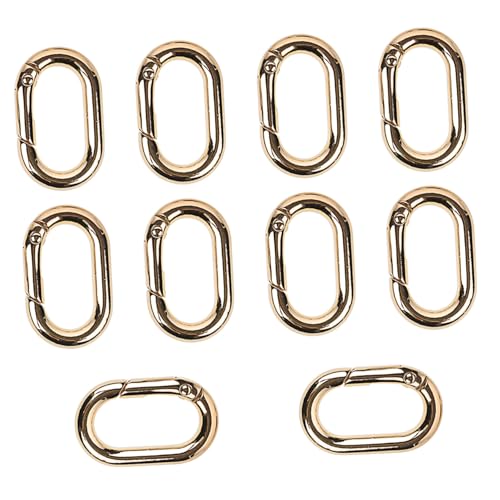 BATHVEVE 10 Stück Ovaler Karabinerhaken Metall Robuste Federriegel für DIY Projekte Taschen Schlüsselanhänger und Mehr Hochwertige Verbindungselemente Hellgold BATHVEVE 10 Stück Ovaler Karabinerhaken Metall Robuste Federriegel für DIY Projekte Taschen Schlüsselanhänger und Mehr Hochwertige Verbindungselemente Hellgold von BATHVEVE
