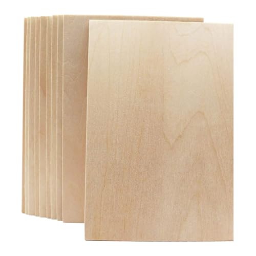 BATHVEVE 10 Stück Rechteckige Holzspäne Dekoration Bastelstangen Planke Leerzeichen groß dünn unvollendeter Rohling Holzhandwerk unvollendet Stöcke zum Basteln Holzausschnitte unvollendet von BATHVEVE