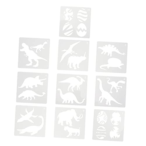 BATHVEVE 10 Stück Teiliges Dinosaurier Malschablonen für Kreative und Sprühprojekte Wiederverwendbare Schablonen für Erwachsene für DIY Kunsthandwerk und Raumgestaltung BATHVEVE 10 Stück Teiliges Dinosaurier Malschablonen für Kreative und Sprühprojekte Wiederverwendbare Schablonen für Erwachsene für DIY Kunsthandwerk und Raumgestaltung von BATHVEVE