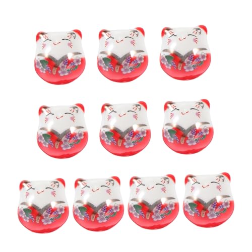 BATHVEVE 10 Stück Teiliges Keramik glückskatze Perlen Bunte DIY Schmuckperlen für Armbänder und Halsketten Originelles Bastelzubehör für Katzenliebhaber Geschenkidee für Handarbeit von BATHVEVE