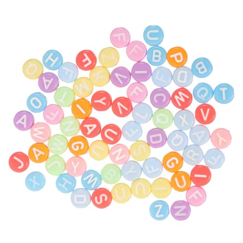 BATHVEVE 100 Stck Bunte Acryl Alphabet Perlen Buchstaben Perlen für Armbänder DIY Schmuckherstellung Kinderhandwerk von BATHVEVE