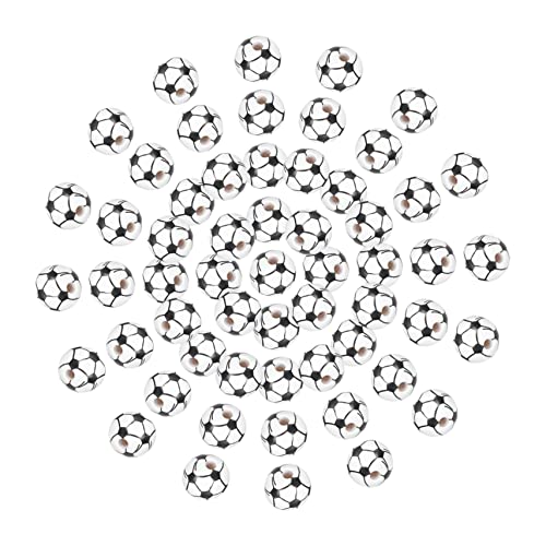 BATHVEVE 100 Stück DIY Fußball Holzperlen für Armbänder und Bastelzubehör für Schmuckherstellung Hautfreundlich und Vielseitig für Sportpartys und Feste von BATHVEVE