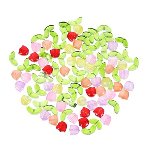 BATHVEVE 100 Stück DIY Glasperlen für Armbänder Bunte Halbtransparente Beads für Schmuckherstellung und Handwerk für Kreative Bastelprojekte und von BATHVEVE
