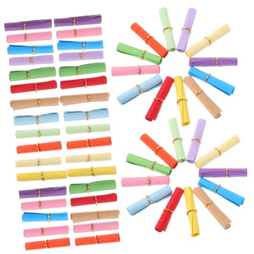 BATHVEVE 100 Stück Glücksbotschaft Papier für Wunschflaschen Bunte Mini Papierrollen für Kreative und Liebesbotschaften für DIY Projekte und Persönliche Notizen von BATHVEVE