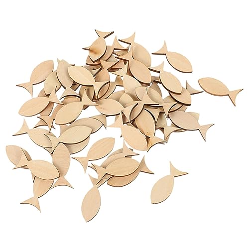 BATHVEVE 100 Stück Holz Fische DIY Bastelset Unbearbeitete Holzscheiben für Kreative Holzdekorationen für Tischdeko und Feste BATHVEVE 100 Stück Holz Fische DIY Bastelset Unbearbeitete Holzscheiben für Kreative Holzdekorationen für Tischdeko und Feste von BATHVEVE
