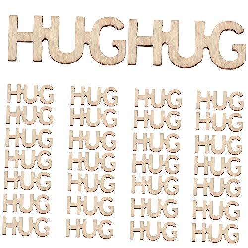 BATHVEVE 100 Stück Hug Holzbuchstaben Zuschnitte Unvollendete Holzbuchstaben für DIY Bastelprojekte für Hochzeiten Geburtstagsfeiern und Besondere Anlässe von BATHVEVE