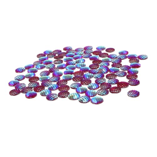 BATHVEVE 100 Stück Rundes Meerjungfrauenschuppen Design Glatte Diy Charms für Schmuckaccessoires für Bastelprojekte von BATHVEVE