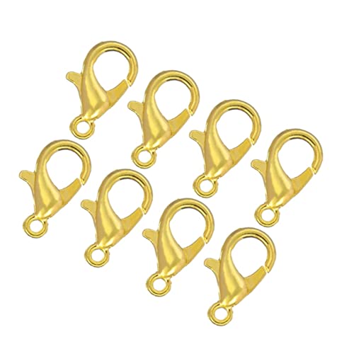 BATHVEVE 100 Stück Schmuckherstellungszubehör Kette Schlüsselband Halskettenverlängerung Karabinerverschluss Anhängerverschluss DIY Schmuckzubehör Golden von BATHVEVE