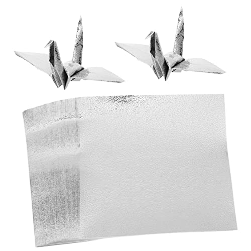 BATHVEVE 100Blätter Quadratisches Origami Papier Silber Dekoratives Klapppapier Für DIY Bastelprojekte Einseitig Für Origami Faltkunst Und Handarbeiten von BATHVEVE