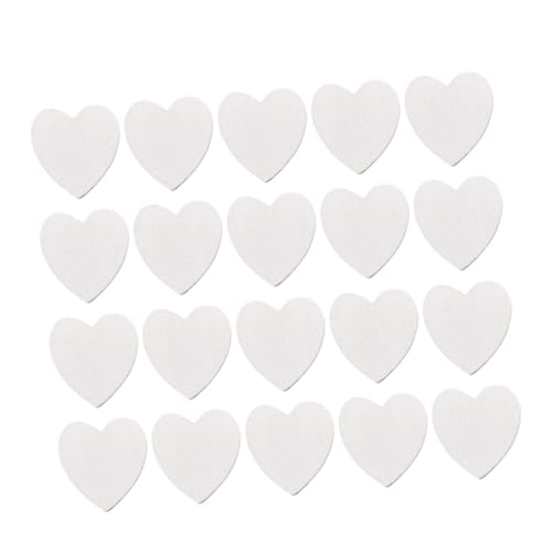 BATHVEVE 100Stücke Holzblüten DIY Herzform Holzschmuck für Handwerk Dekoration für Hochzeiten Partys Weihnachten Kreative Projekte Weiß von BATHVEVE