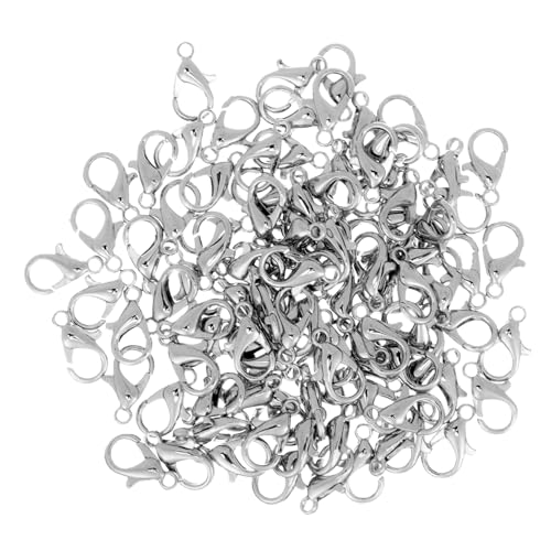 BATHVEVE 100Stücke Zinklegierung Hummerverschlüsse für DIY Schmuckherstellung Armbänder und Halsketten Glänzende Oberfläche Zubehör für Projekte von BATHVEVE