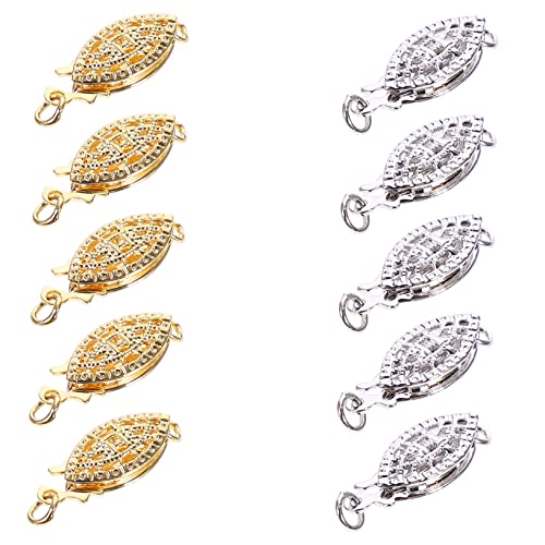 BATHVEVE 10Stücke DIY Schmuckverschluss Eleganter und Leichter Karabinerverschluss für und Armbänder für Kreative Handwerksprojekte Weiße und Goldene Verbinder BATHVEVE 10Stücke DIY Schmuckverschluss Eleganter und Leichter Karabinerverschluss für und Armbänder für Kreative Handwerksprojekte Weiße und Goldene Verbinder von BATHVEVE