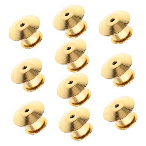 BATHVEVE 10Stücke Metall Sicherheits Pin Rückseiten Flachverschluss Nadeln Für Anstecknadeln Krawattennadeln Und Broschen Goldfarbene Sicherheitsstecker Für Langlebige Befestigungen von BATHVEVE