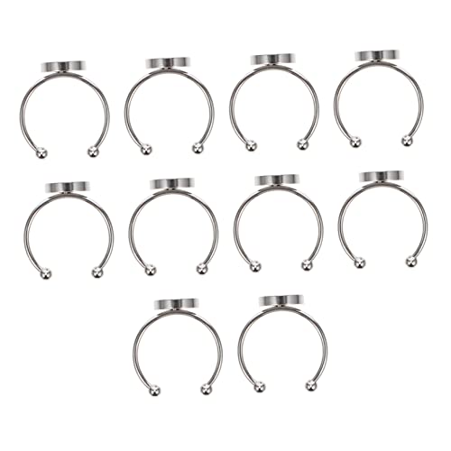 BATHVEVE 10Stücke Teiliges Ringbasen für DIY Fingerringe Einstellbare Metallringe für Schmuckherstellung Innendurchmesser Langlebige Bastelkomponenten Stahlfarbe von BATHVEVE