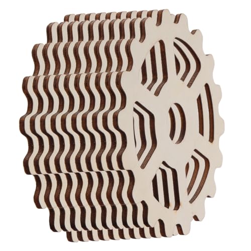 BATHVEVE 10Stücke Unlackierte Holzausschnitte Zahnradform Leere Holzscheiben für DIY Bastelprojekte zum Dekorieren und Gestalten von Einzigartigen Kunstwerken BATHVEVE 10Stücke Unlackierte Holzausschnitte Zahnradform Leere Holzscheiben für DIY Bastelprojekte zum Dekorieren und Gestalten von Einzigartigen Kunstwerken von BATHVEVE