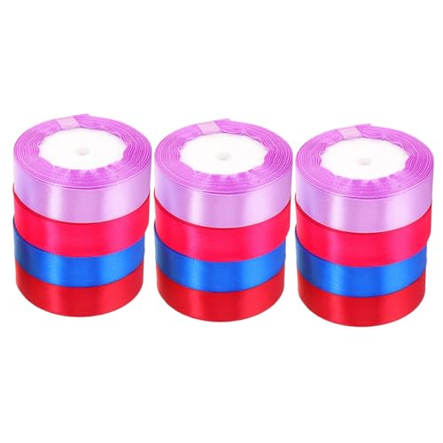BATHVEVE 12 Rollen Teiliges Satin Geschenkband Mehrfarbige Dekorationsbänder aus Polyester Strapazierfähig und Elegant für Geschenkverpackung Blumenarrangements und Bastelprojekte von BATHVEVE