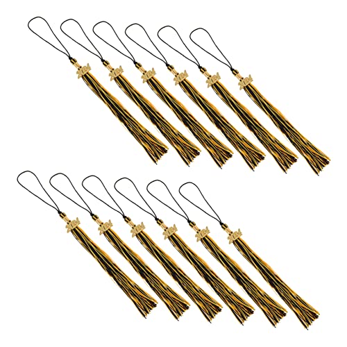 BATHVEVE 12 Stück Abschlussquasten mit Charm für Doktorhüte Dekoration für Abschlussfeier Abschlusskappen und Diy für Schulabschlüsse und Masterabschlüsse von BATHVEVE