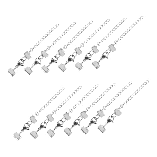 BATHVEVE 12 Stück Bandenden Zum Quetschen: Edelstahl-klemmkordelenden, Silber Für Die Herstellung Von Halsketten, Armbändern, Lesezeichen Und Schmuck von BATHVEVE