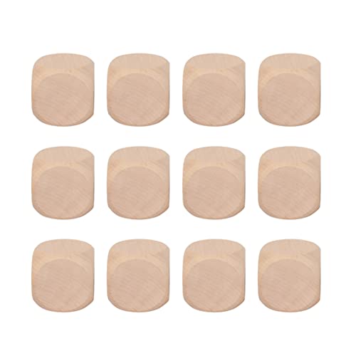 BATHVEVE 12 Stück Holzwürfel Farbig Sechsseitige Spielwürfel Leeres Würfelspielzeug Groß Leere Blöcke Einseitig Platzwertwürfel Würfel Verbinden Handwerk Quadrate Bambus von BATHVEVE