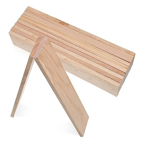 BATHVEVE 12 Stück Rechteckige Holzplatten Unbehandelt für Bastelarbeiten Holzscheiben zum Malen und DIY Projekte Vielseitige Holzblöcke für Kreative Anwendungen von BATHVEVE
