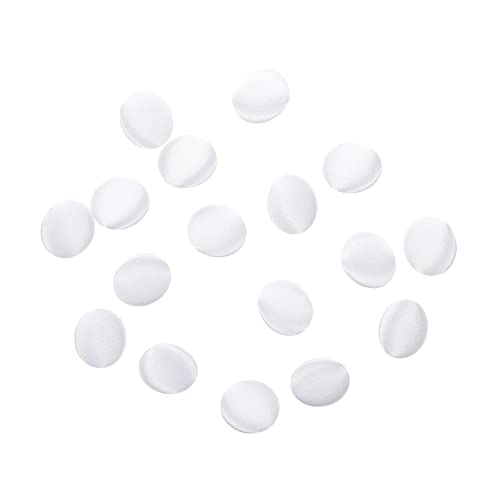 BATHVEVE 15 Stück Teiliges Satin Knöpfe für Brautkleider und Anzüge Runde Handgefertigte Knöpfe Langlebig und Waschbar für Hochzeitskleidverzierungen Weiß von BATHVEVE