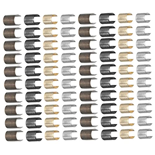 BATHVEVE 160 Stück Lederseil Clips für DIY Schmuckherstellung Zylindrische Crimp Rohre Gold Silber Gunmetal und Antikmessing für Quasten und Bastelarbeiten BATHVEVE 160 Stück Lederseil Clips für DIY Schmuckherstellung Zylindrische Crimp Rohre Gold Silber Gunmetal und Antikmessing für Quasten und Bastelarbeiten von BATHVEVE
