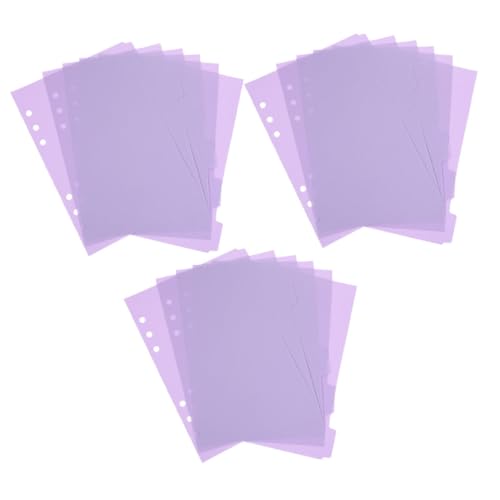 BATHVEVE 18 Stück Teiliges Register aus Robustem PP Kunststoff Wasserfest und Verschleißfest mit Beschreibbaren Flächen Violette Trennblätter für Ringordner Einfache Integration und von BATHVEVE
