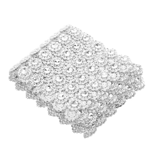 BATHVEVE 1Rolle Glitzernder Strassbesatz Diamantgeflecht Reihig Dekorativer Bastelbesatz für DIY Projekte Yards Silberfarbener Design für Kleidung und Kunsthandwerk von BATHVEVE
