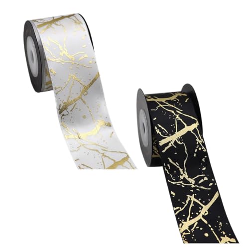 BATHVEVE 2 Rollen Hochwertiges Goldprägung Geschenkband für Blumen und DIY Verpackungen Breit Yards für Haarbänder Dekorationen und Feiern BATHVEVE 2 Rollen Hochwertiges Goldprägung Geschenkband für Blumen und DIY Verpackungen Breit Yards für Haarbänder Dekorationen und Feiern von BATHVEVE