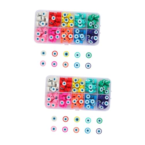 BATHVEVE 2 Sätze Kleine Evil Eye Perlen Polymer Diy Schmuck Bastelset Für Armbänder Und Kreative Bastelperlen Für Handgemachte Ohrringe Und Accessoires 150 Stück * 2 BATHVEVE 2 Sätze Kleine Evil Eye Perlen Polymer Diy Schmuck Bastelset Für Armbänder Und Kreative Bastelperlen Für Handgemachte Ohrringe Und Accessoires 150 Stück * 2 von BATHVEVE