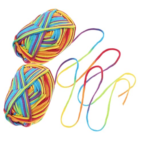 BATHVEVE 2 Stück Bunte Strickwolle für DIY Projekte Weiches Hautfreundliches Häkeln Garn Pastellfarben für Schals Decken und Handarbeiten von BATHVEVE
